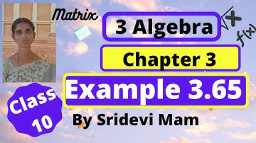 TN class 10 maths ch 3  Algebra example 3.65 matrix by Sridevi mam , 10th std