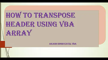 How to transpose header using vba array