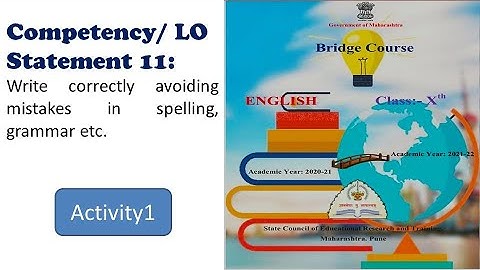 Bridge Course 10th English l Competency 11-Activity1