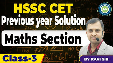 CET Maths Previous Year Solution Class-3 By Ravi Sir Achievers Academy also imp For Htet Exam