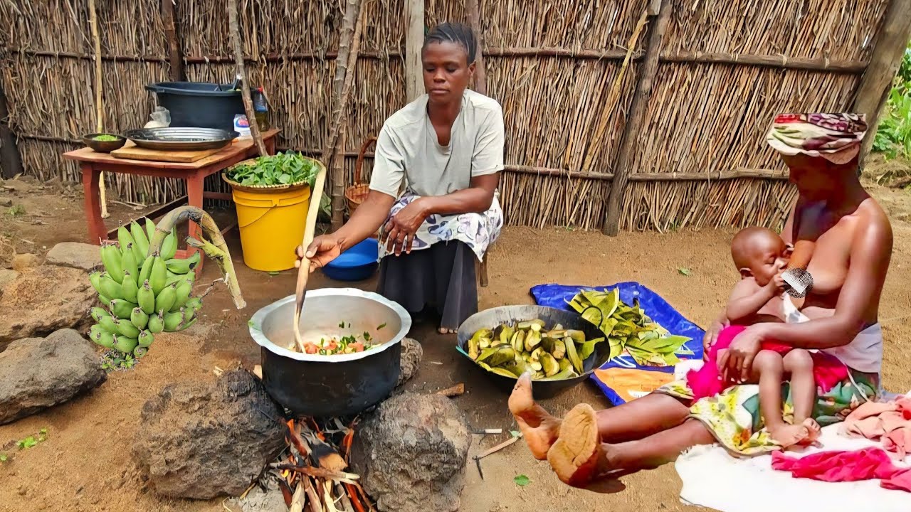 Typical African Village Life Of Our Most Hardworking Mums#cooking Authentic food For Lunch 