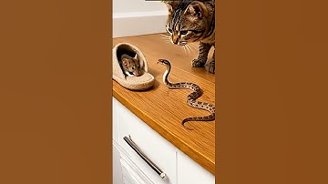 Shocking! Snake and cat surround mouse, who wins!? #cat #catandmouse #trending  #kitten #petvideos