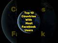 Top 10 countries with most facebook users shorts facebook youtubeshorts