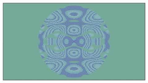 Bad Moon Rising : Weird striped pattern animation with Perlin noise.