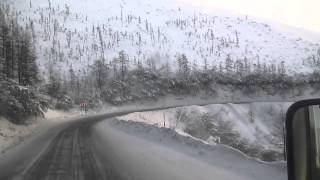 Kolyma Highway (Road) - Olchansky Mountain Pass in winter - Yakutia, Siberia/Russia