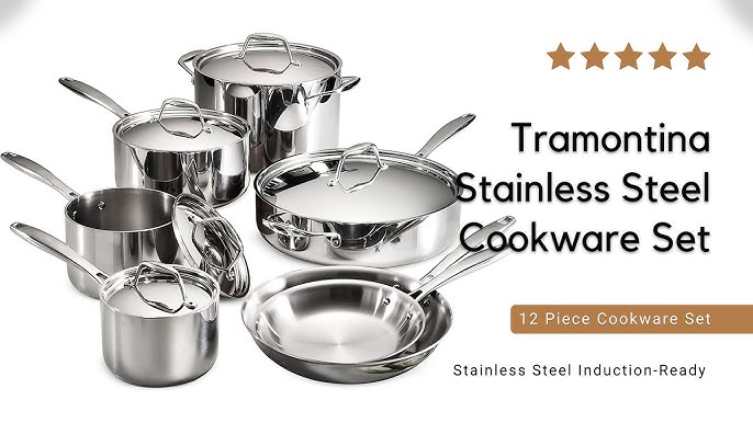  ExpertPro Stainless Steel Induction Compatible 12 Pc. Cookware  Set: Home & Kitchen