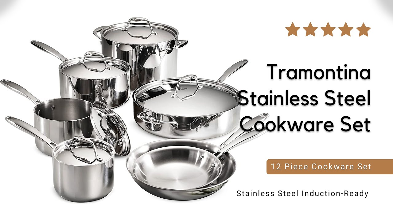 12 Pc Tri-Ply Clad Stainless Steel Cookware Set - Tramontina US