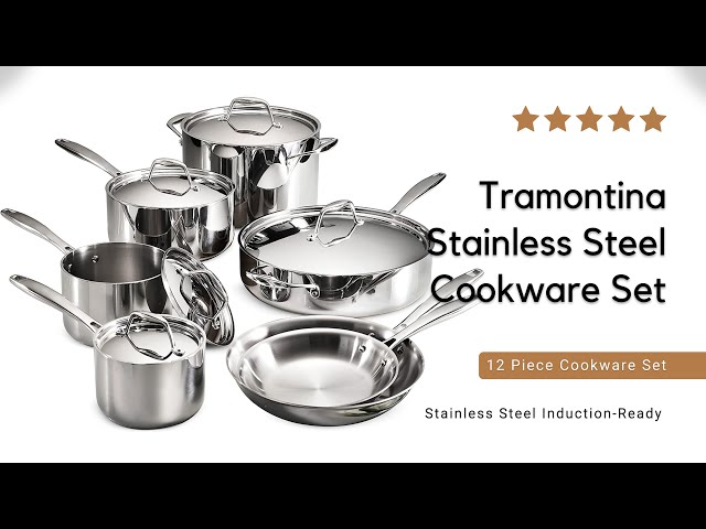 Tramontina Gourmet Tri-ply Clad Induction-ready Stainless Steel 8 Pc  Cookware Set : Target