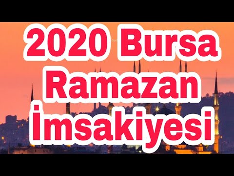 2020 Bursa Ramazan İmsakiyesi (Kaynak: Diyanet)