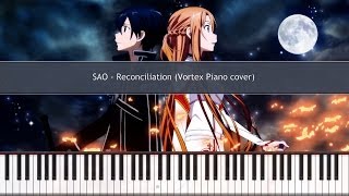 Sword Art Online OST - Reconciliation Piano Cover TUTORIAL chords