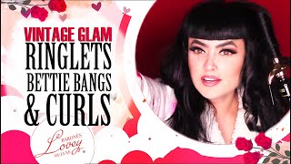 HOW TO CREATE | BETTIE BANGS & CURLS | RINGLETS | CURLING IRON| RETRO GLAM | PINUP HAIR | RETRO HAIR