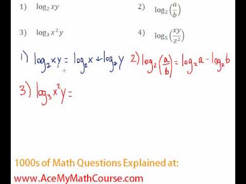 Logarithms Expanding Log Expressions 1 4 Youtube Logarithms Expanding Log Expressions 1 4 Youtube