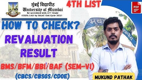 How to Check TY-BMS/BAF/BBI/BFM SEM 6 Revaluation Results? 4th List l Mumbai University l Mukund Sir