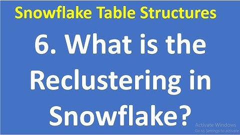 6. What is the Reclustering in Snowflake?|Clustering|Snowflake Table Structures|DataCloud|VCKLY Tech