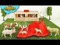 Stork sends BABY FARM ANIMALS | "Jungle Daddy" safari cow pig sheep barn schleich