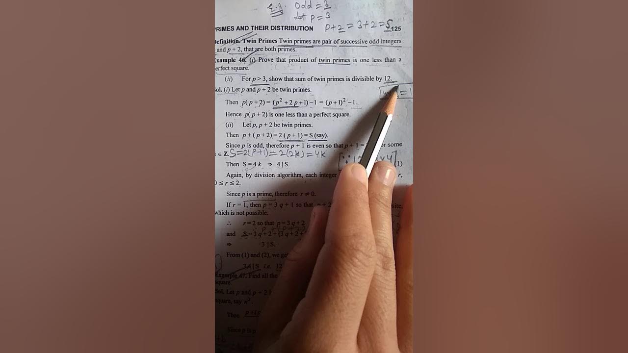 Chapter 2 Definition of Twin Primes & Example 47 YouTube