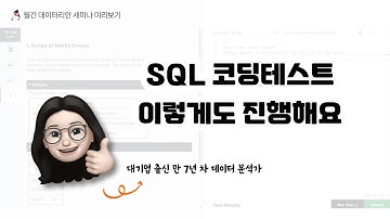 SQL 코딩테스트 진행 방식 3가지! | 7년 차 분석가의 SQL 코딩테스트 썰 | #데이터리안세미나 미리보기