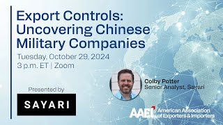 Export Controls: Uncovering Chinese Military Companies