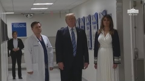 Trump visits a hospital with victims of the Florida school shooting.