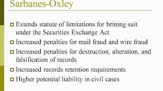 Sarbanes Oxley In Auditing