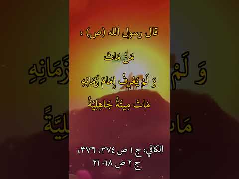 قال النبي ص من مات و لم يعرف امام زمانه مات ميتة جاهلية