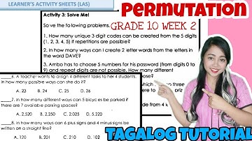 PERMUTATION PROBLEM GRADE 10 LAS Activity 3| TAGALOG TUTORIAL | MATHTV PH