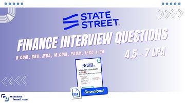 State street Interview Questions and Answers Finance 2025-26 #Statestreet #interview