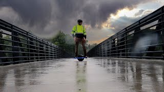 Onewheel Riding Through A Thunder Storm