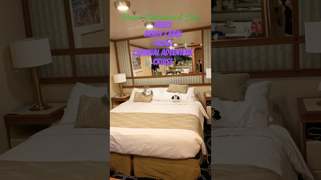 Carnival Adventure Cruise ship, Views of inside Cabin 14240 in great Location!