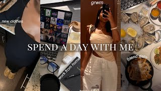spend a day with me | grwm for work & a dinner date, content creation, day to night makeup look