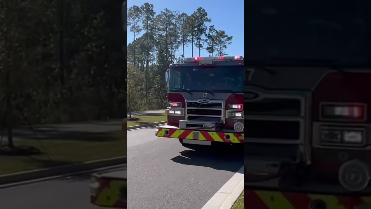 St Johns county fire department Squad 17 and Rescue 17 arriving to a medical