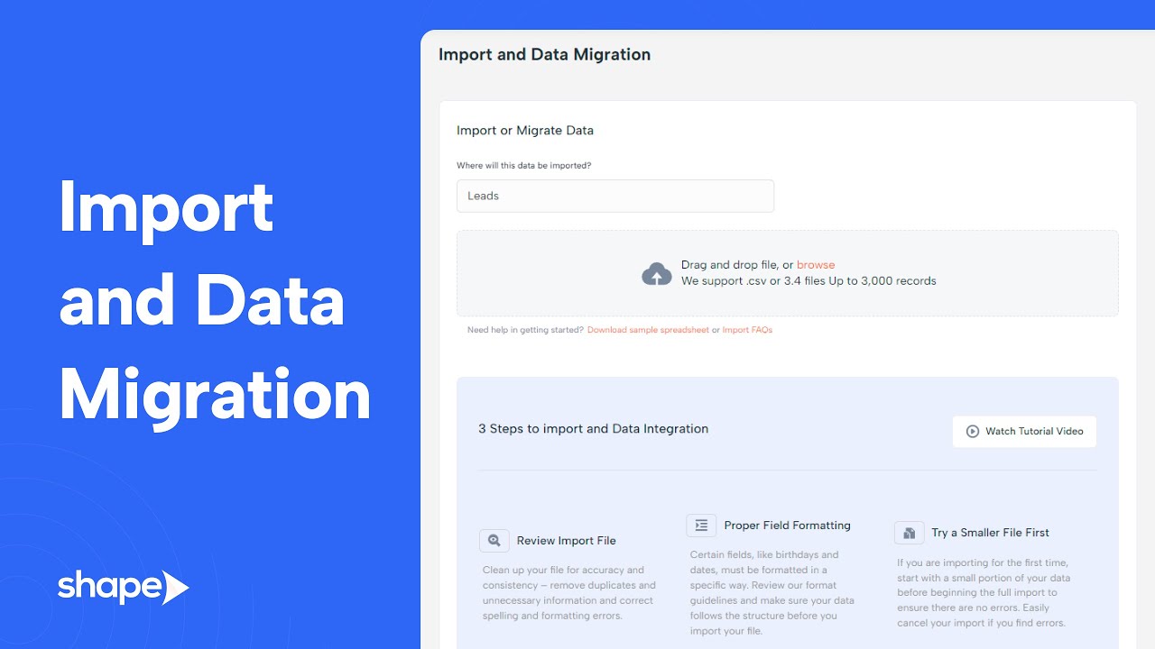 Importing & Data Migration in Shape - YouTube