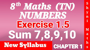 8th maths chapter 1 exercise 1.5 question (7,8,9,10) tn samacheer shyni maths