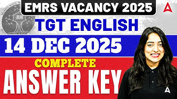 EMRS TGT English Exam Analysis | EMRS TGT 14 Dec English Answer Key & Expected Cut Off By Nidhi Mam