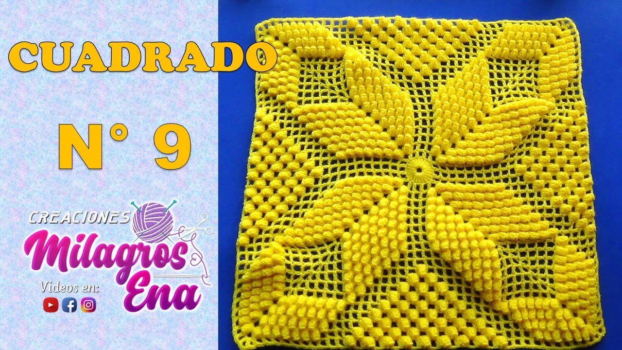 cuadrado o muestra estrella popcorn a crochet paso a paso para