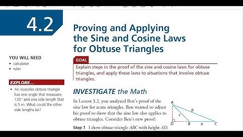 FM 20 4.2 Sine and Cosine Law for Obtuse Triangles