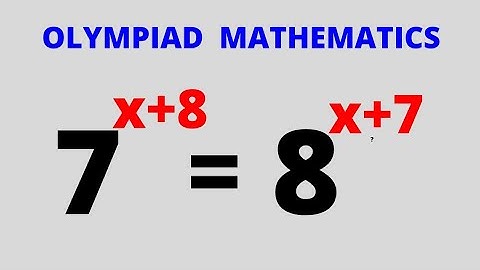 Math Olympiad Question 7^x+8=8^x+7 | This Trick Is Absolutely The Best...
