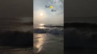 Just a therapy 🙂↔️#sunrise #sunshine #waves #trending #nature #marina #chennai #sun #therapy