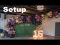 Luxury Balloon Garland with Grass backdrop Setup (Sweet 16)