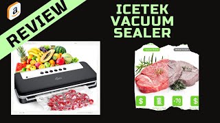 ICETEK Vacuum Sealer Machine, Upgrade Full Automatic Food Savers Customized Vacuum Modes Starter Kit