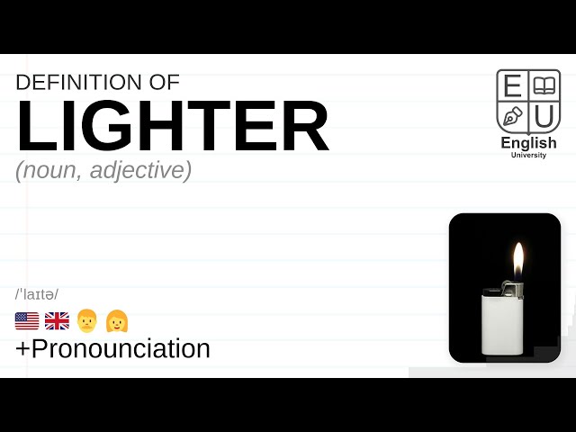 Interessant Resten selv LIGHTER meaning, definition & pronunciation | What is LIGHTER? | How to say  LIGHTER - YouTube