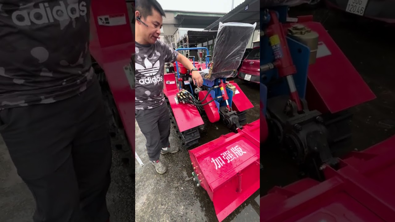 Máy cày bánh xích, xới đất 5 chức năng chạy động cơ dầu 35HP