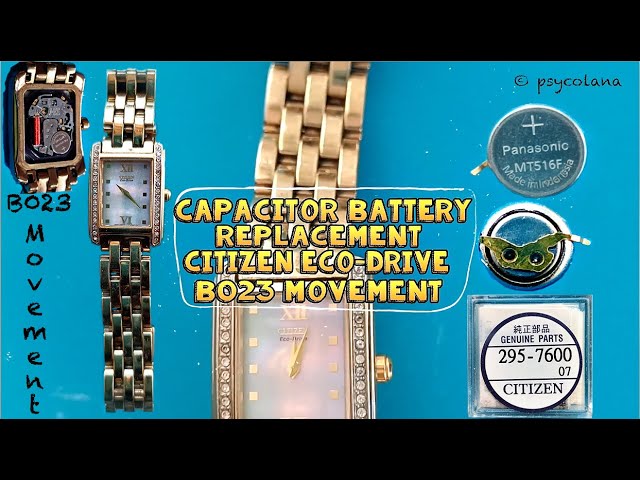 Citizen Eco-Drive Capacitor Battery Replacement B023 Movement - YouTube