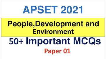 50+ Important MCQs on People Development and Environment |AP SET 2021 | APSET exam on 31st Oct |