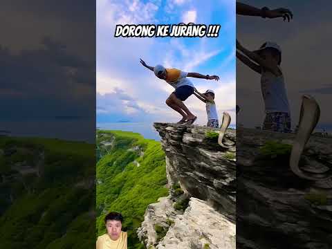 Dorong ke jurang #climbing #travel #nature #adventure #mountains #funny #magic #edit