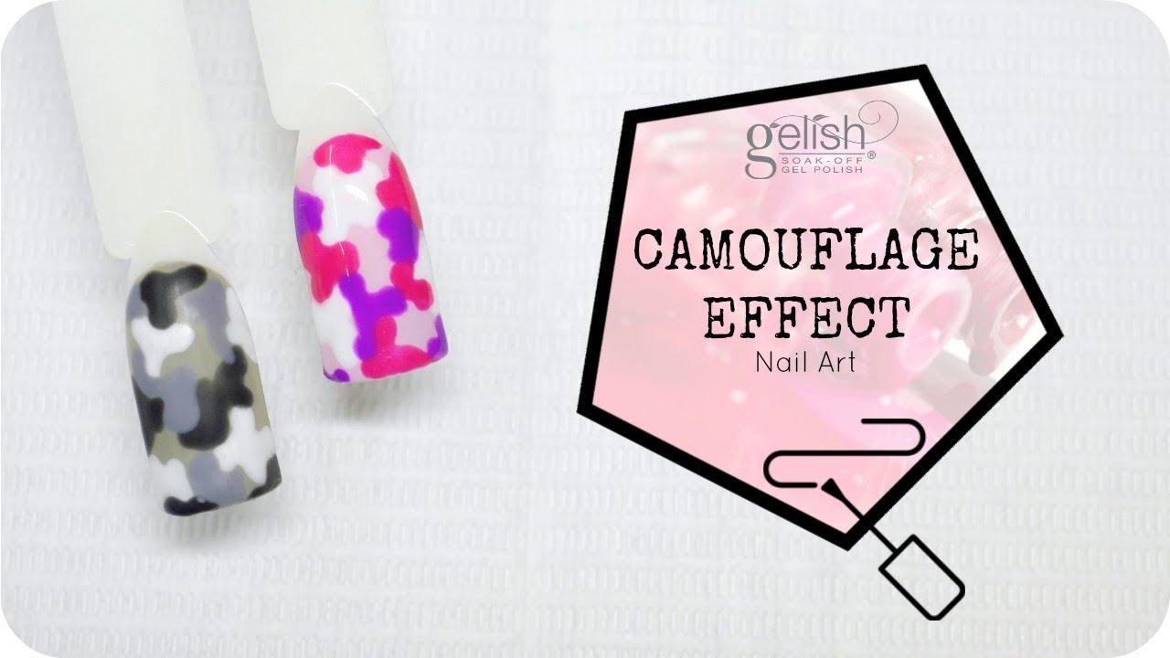 Camouflage Nail Art using Gelish