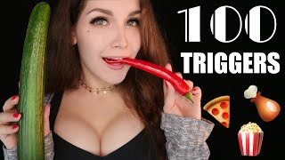 🍗ASMR 100 TRIGGERS in 10 minutes with Eating [Mukbang] for Tingles 🌙АСМР 100 ТРИГГЕРОВ за 10 МИНУТ