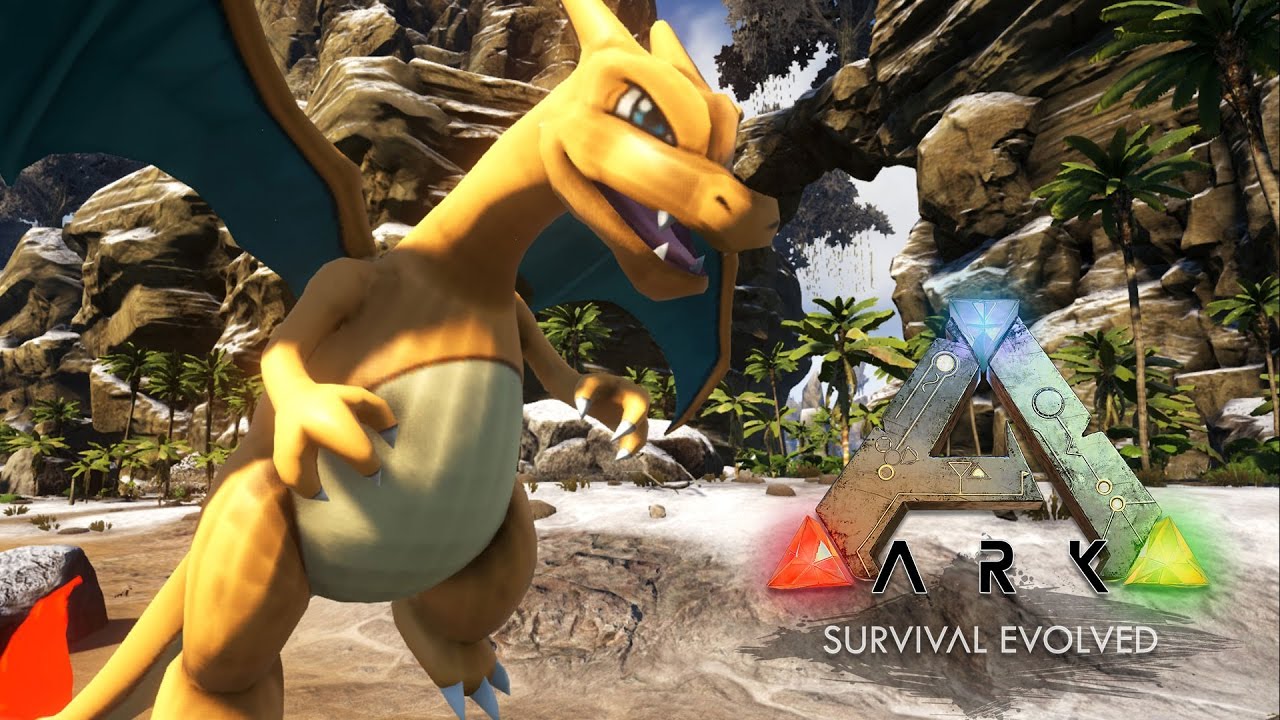 Ark Pokemon Evolved リアルポケモンpart02 最強翼竜リザードン Ark Survival Evolved Mod実況 Youtube