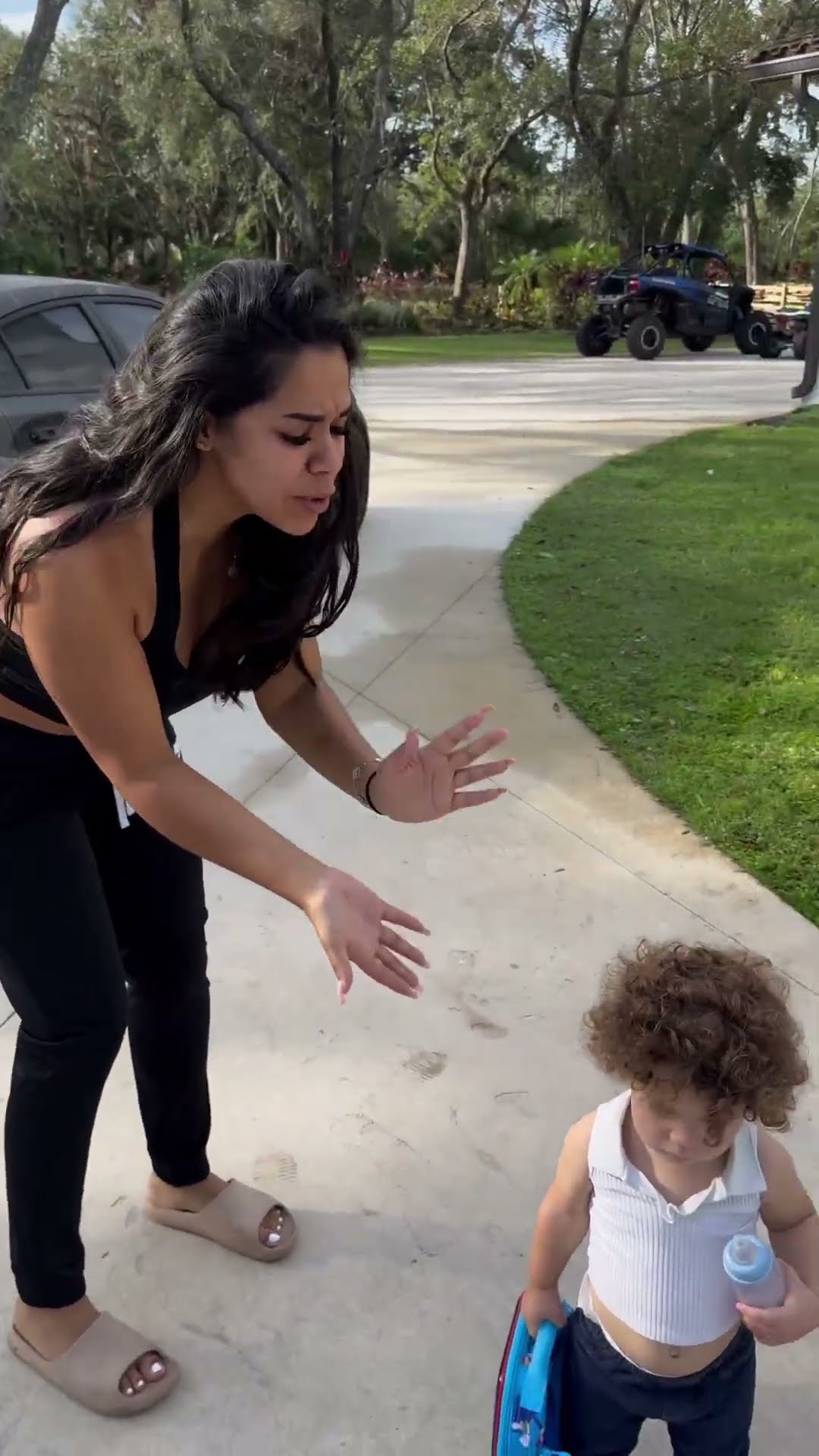 Mom and dad catch son trying to take sister to school with him #shorts