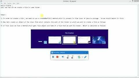 File creation in java using a folder path and file name
